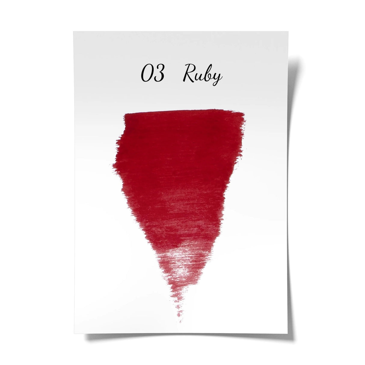 The Pigment 03 Ruby pigment bottle showing vibrant red color in a 15ml container, used for arts and crafts projects.