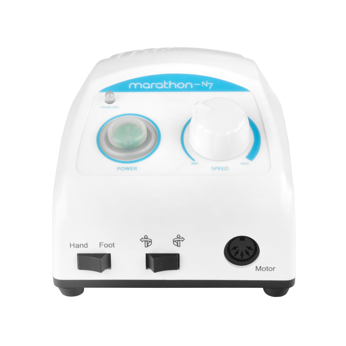 Saeyang Nail Drill Marathon N7 with M40ES, ES6, and FS60 attachments, professional electric manicure and pedicure tool.
