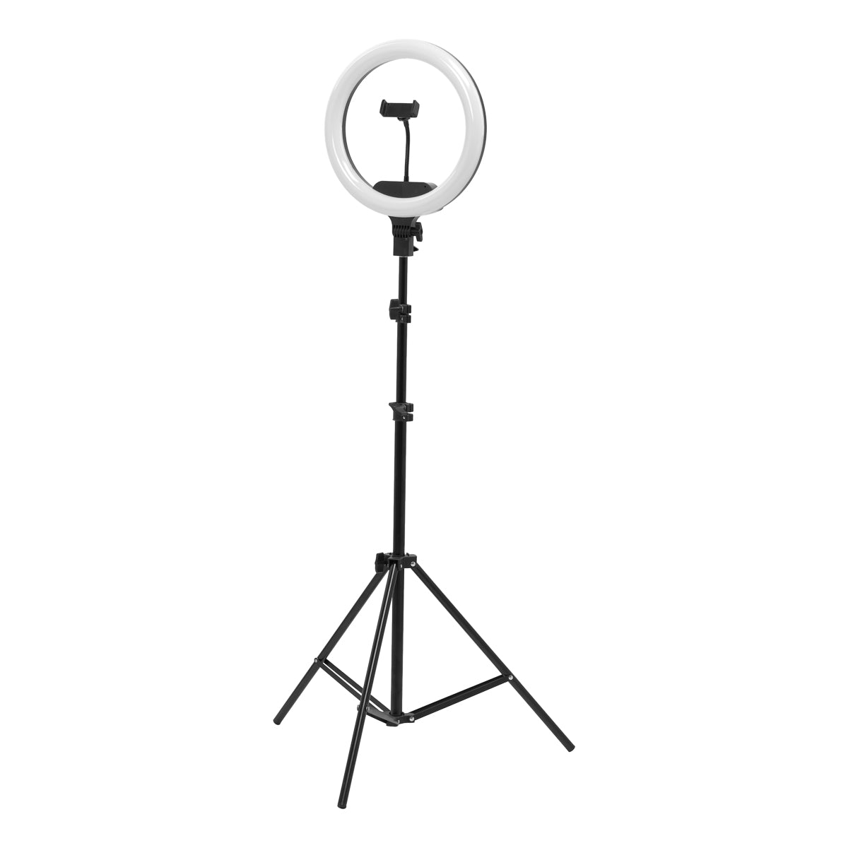 13 inch black LED ring light with tripod and phone holder