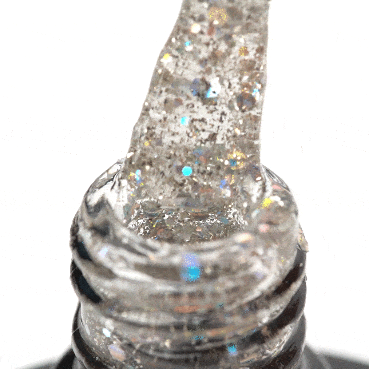 OCHO NAILS Hybrid nail polish glitter G02 in a 5g bottle, featuring sparkling pink and silver glitter for elegant nails
