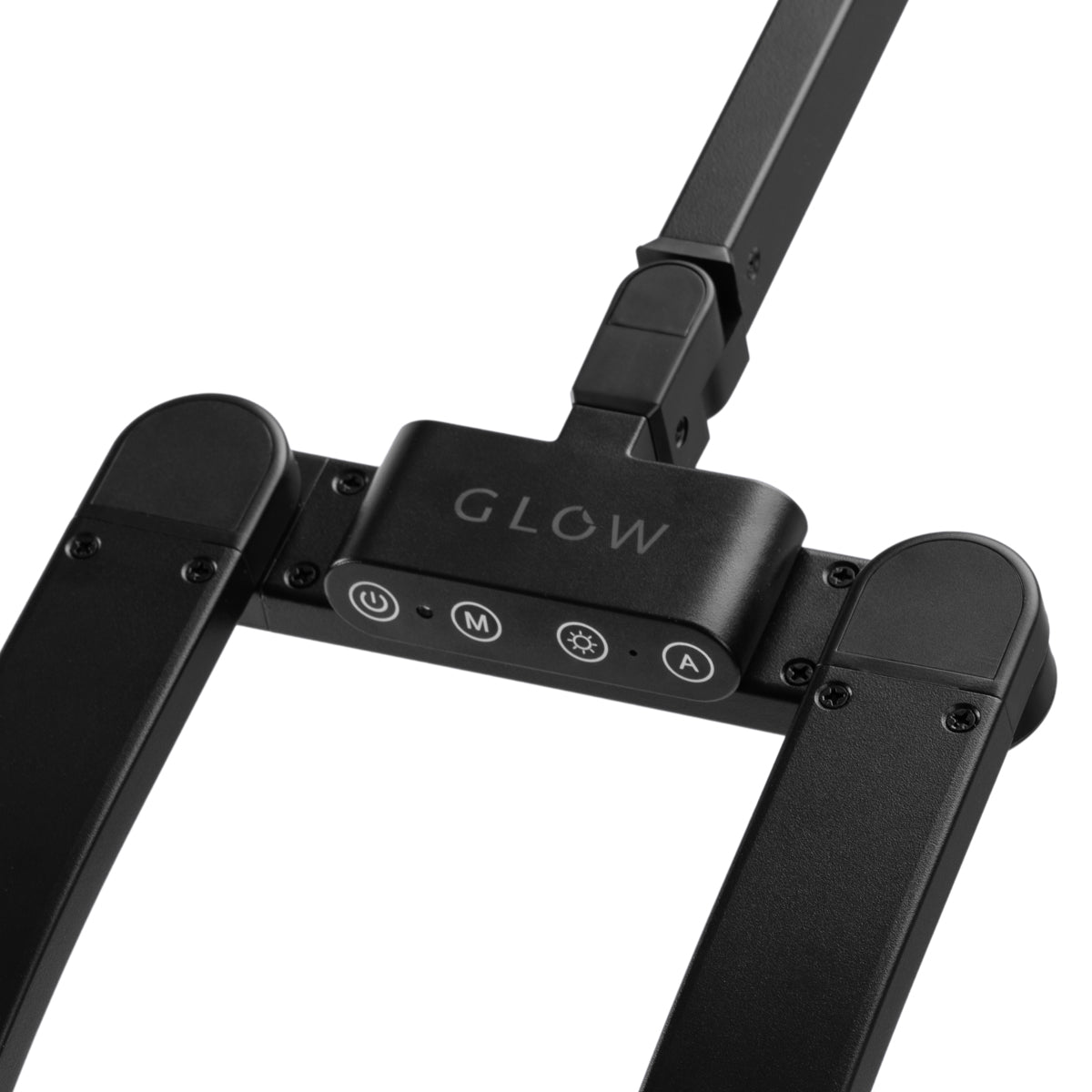 Black Glow L05 manicure treatment lamp with bent tabletop design, featuring adjustable lighting for professional nail care.