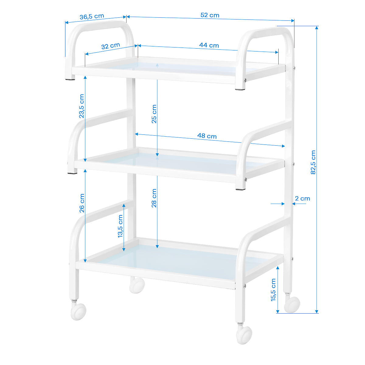 Cosmetic table Basic 122 from ACTIVESHOP, a beauty salon furniture piece with a sleek surface and storage drawers.