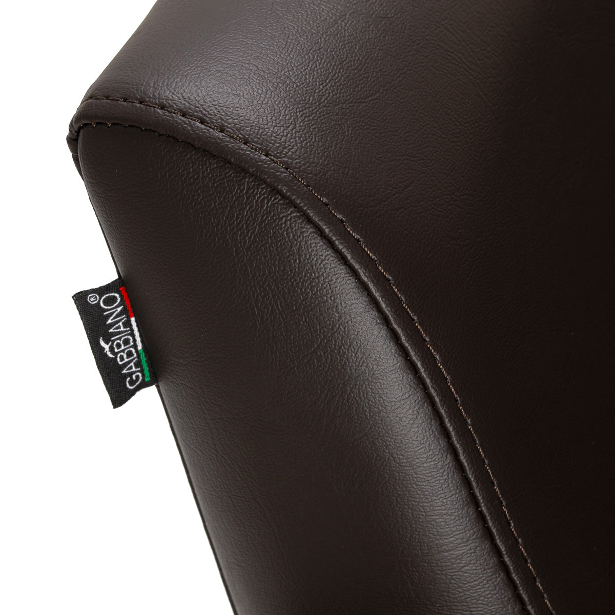 Brown Gabbiano Lucca hairdressing chair with padded seat and backrest, adjustable height, and sturdy base.