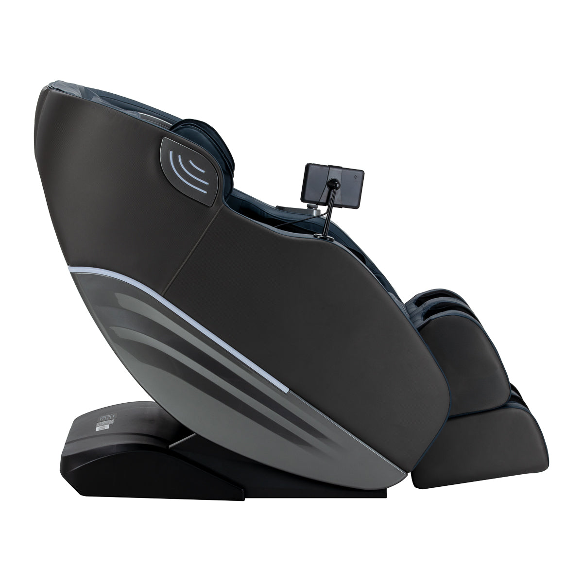 Sakura 3D Sakura Maximus massage chair in grey-blue with padded armrests and sleek modern design, showcasing its ergonomic structure.
