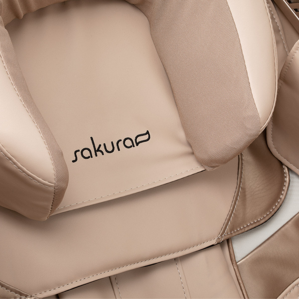 White Sakura Prime 108 massage chair from Sakura massage furniture line, featuring sleek design and built-in massage features.