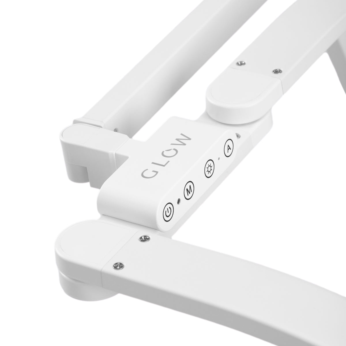 White Glow L05 bent tabletop manicure treatment lamp with adjustable arm and LED lighting for professional nail care.