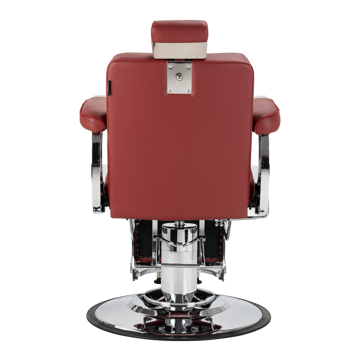 Gabbiano Visionerio+ υδραυλική καρέκλα barber – Κόκκινη, χρωμιωμένος σκελετός; πίσω όψη