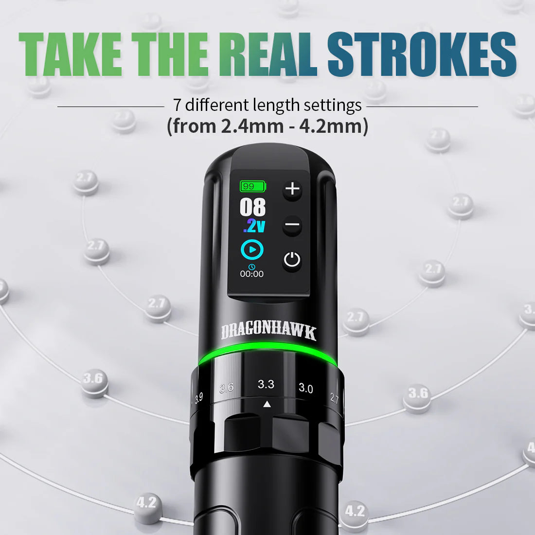 Mast Dragonhawk L3 Wireless Tattoo Machine 7 Stroke Lengths - BVShop