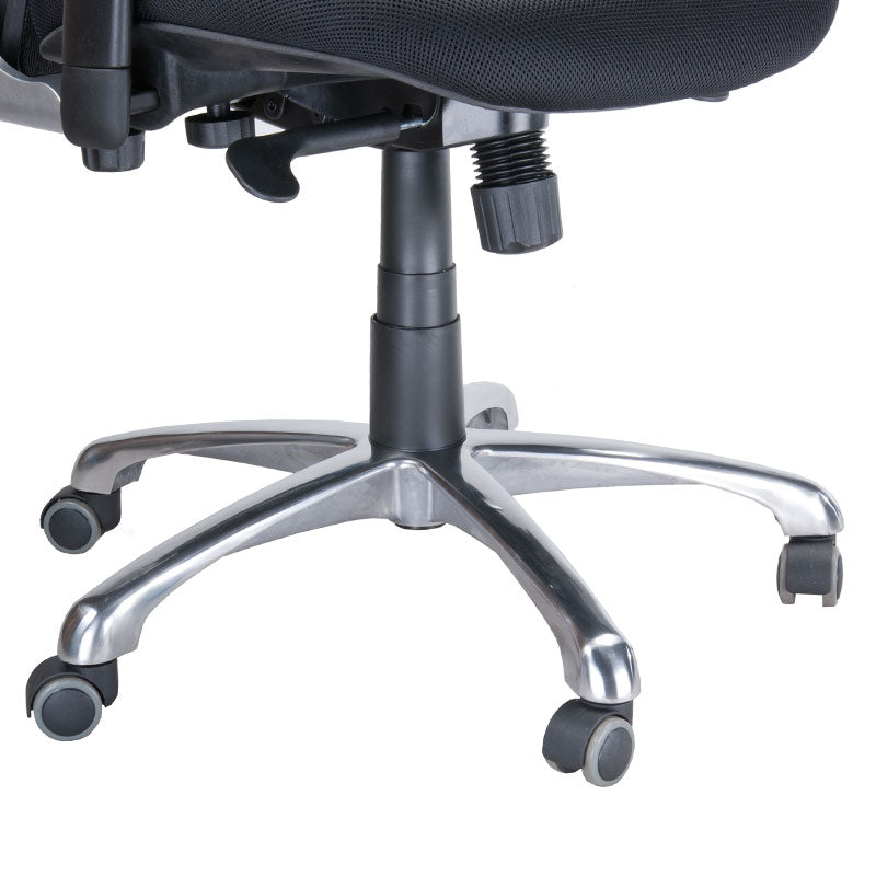 Black Ergonomic Chair CorpoComfort BX-4029A by Beauty System with adjustable armrests and lumbar support, designed for comfort and support.