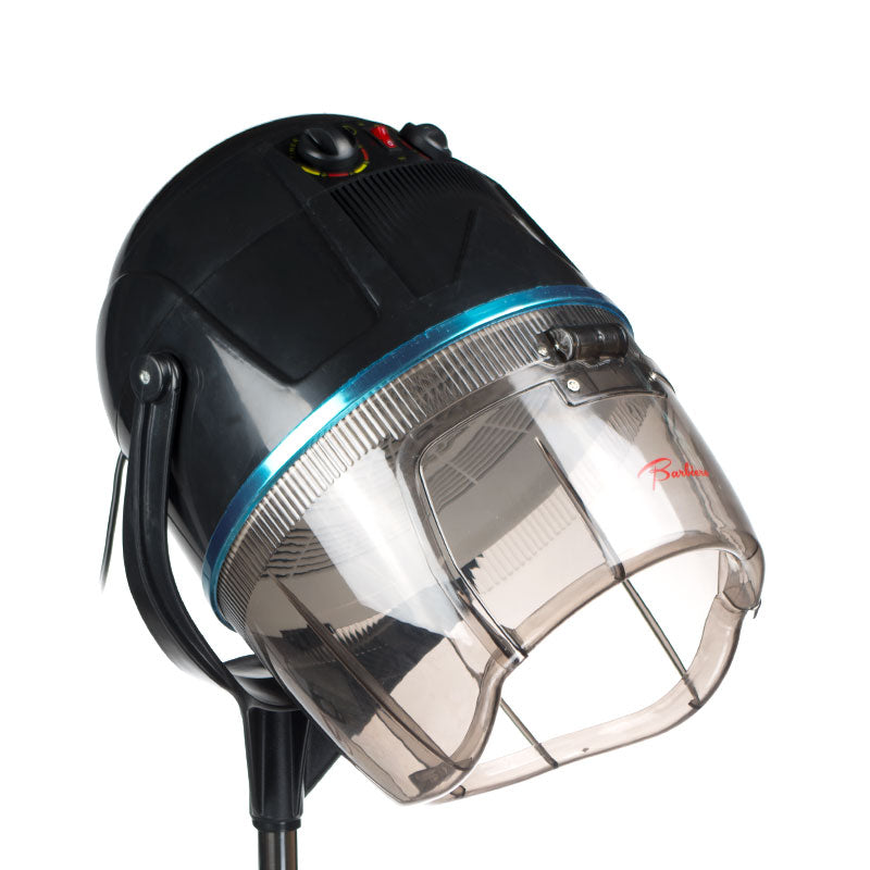 Black Beauty System Hair Dryer on stand BB-6082H with adjustable nozzle and ergonomic handle, displayed on a white background.