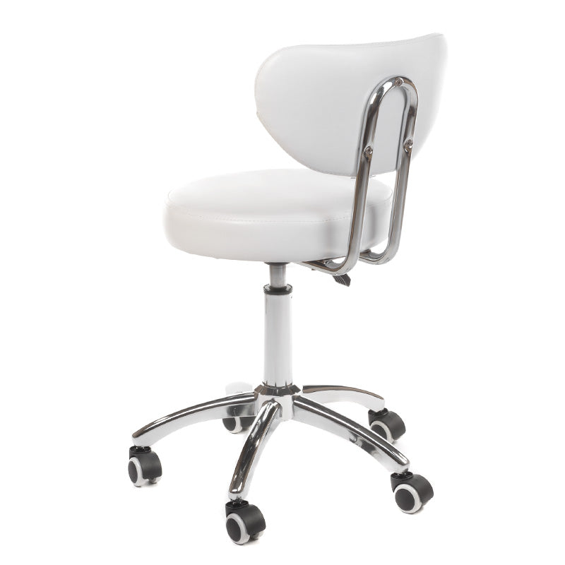 White cosmetic stool BT-229 by Beauty System with cushioned seat and adjustable height for salon or beauty treatment use.