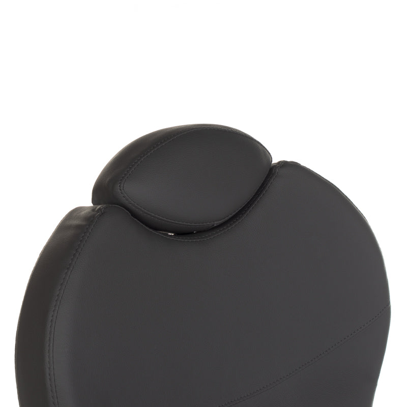 Gray pedicure chair with foot massager from Beauty System, featuring cushioned seating and built-in foot spa for relaxing pedicures.