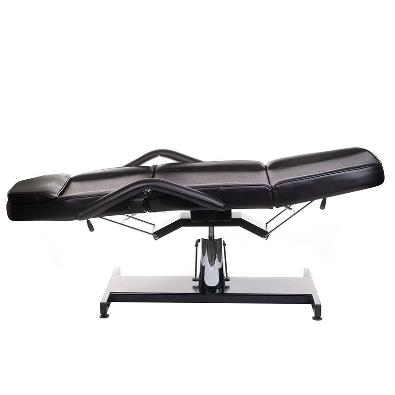 Black cosmetic hydraulic armchair BW-210 by Beauty System, featuring adjustable height and plush upholstery for salon treatments.