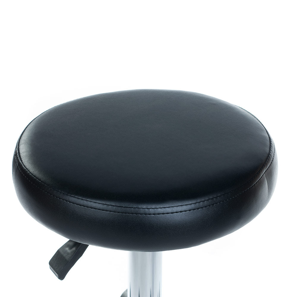 Black cosmetic stool BD-9920 by Beauty System with cushioned seat and adjustable height for salon or makeup use.