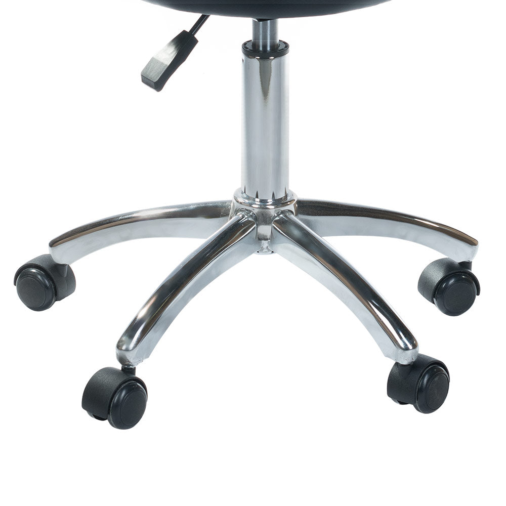Black cosmetic stool BD-9920 by Beauty System with cushioned seat and adjustable height for salon or beauty room use.