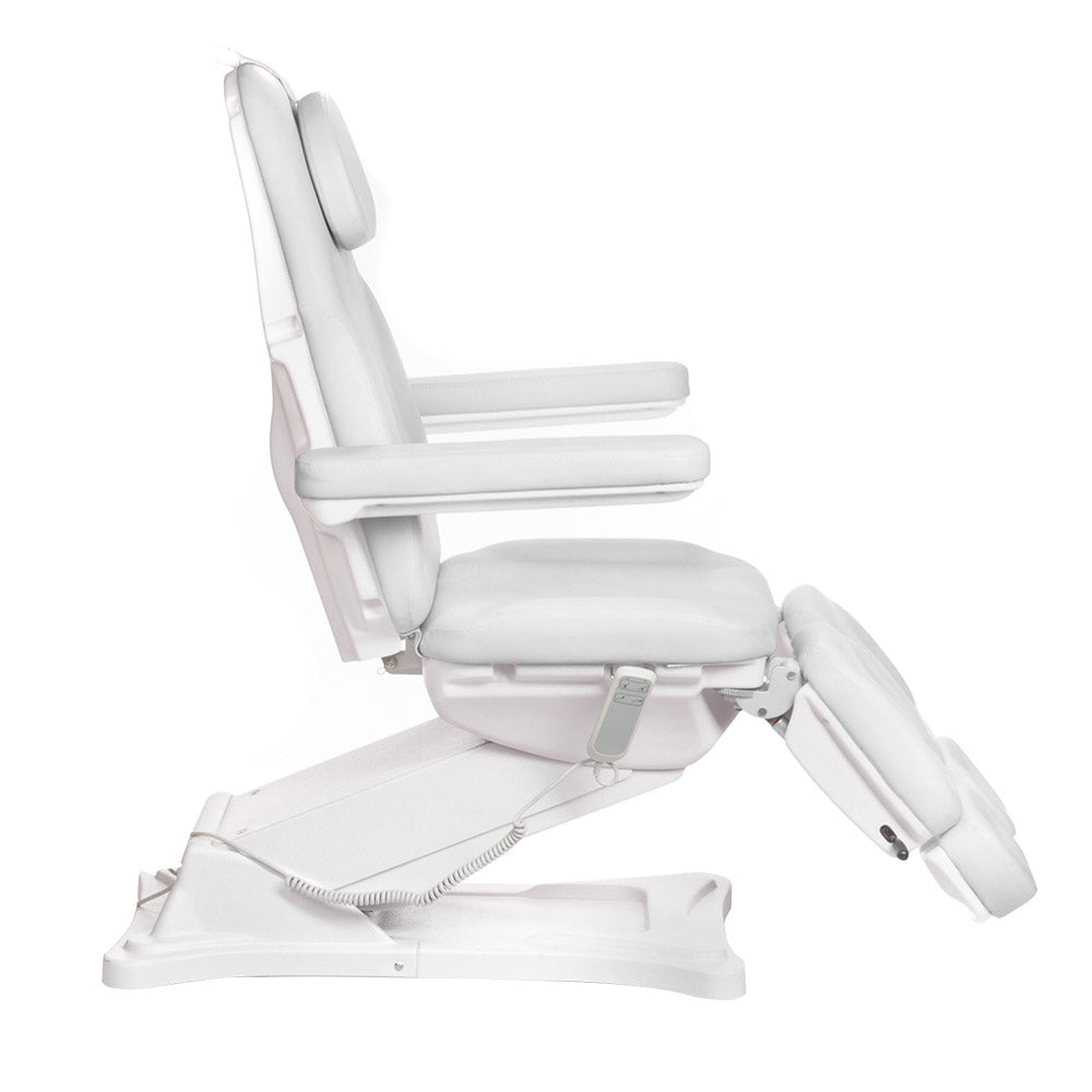 Electric cosmetic chair Modena Pedi BD-8294 by Beauty System in white, featuring adjustable height and padded upholstery for comfort.