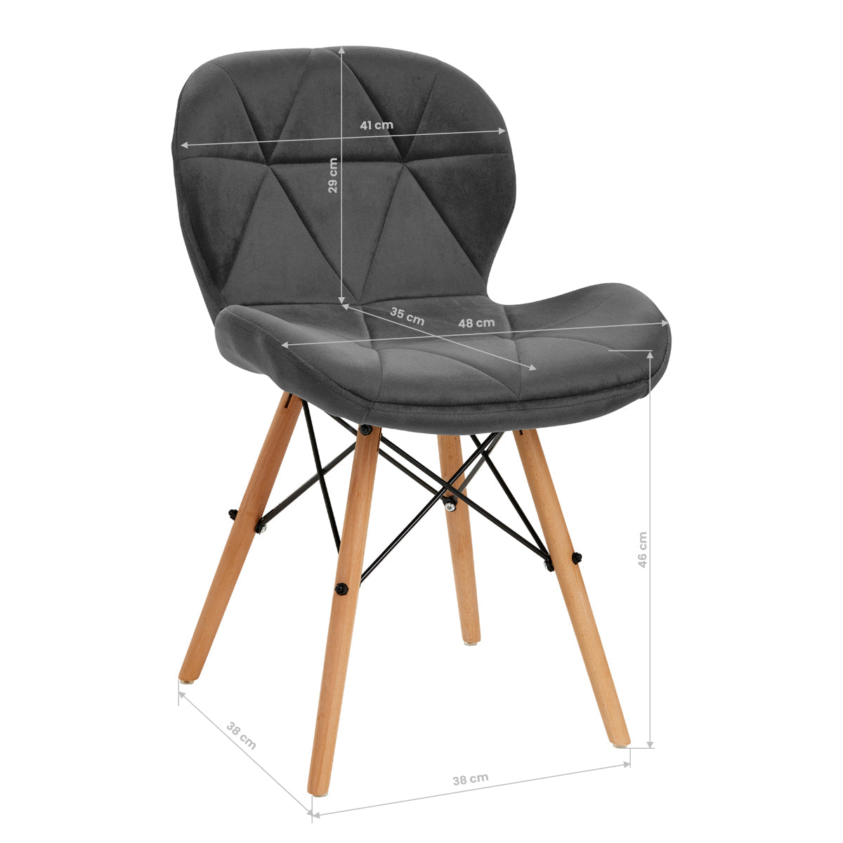 4Rico Cosmetic chair QS-186 gray velvet - BVShop