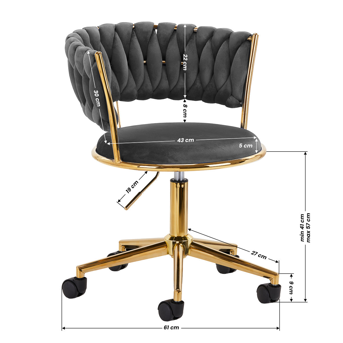 4Rico swivel chair QS-GW01G gray - BVShop
