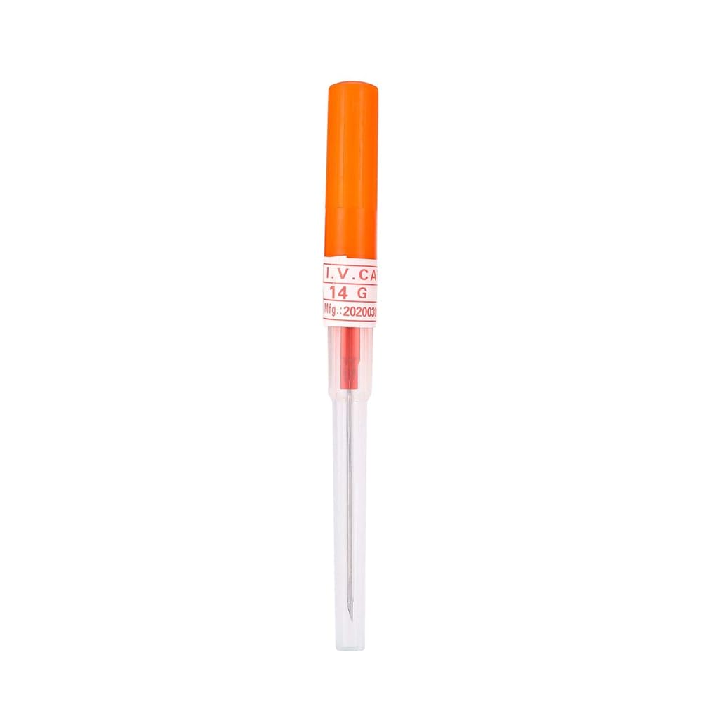 Sterilized BVShop I.V. catheter piercing needle for veterinary use, with a sleek metal design and protective packaging.