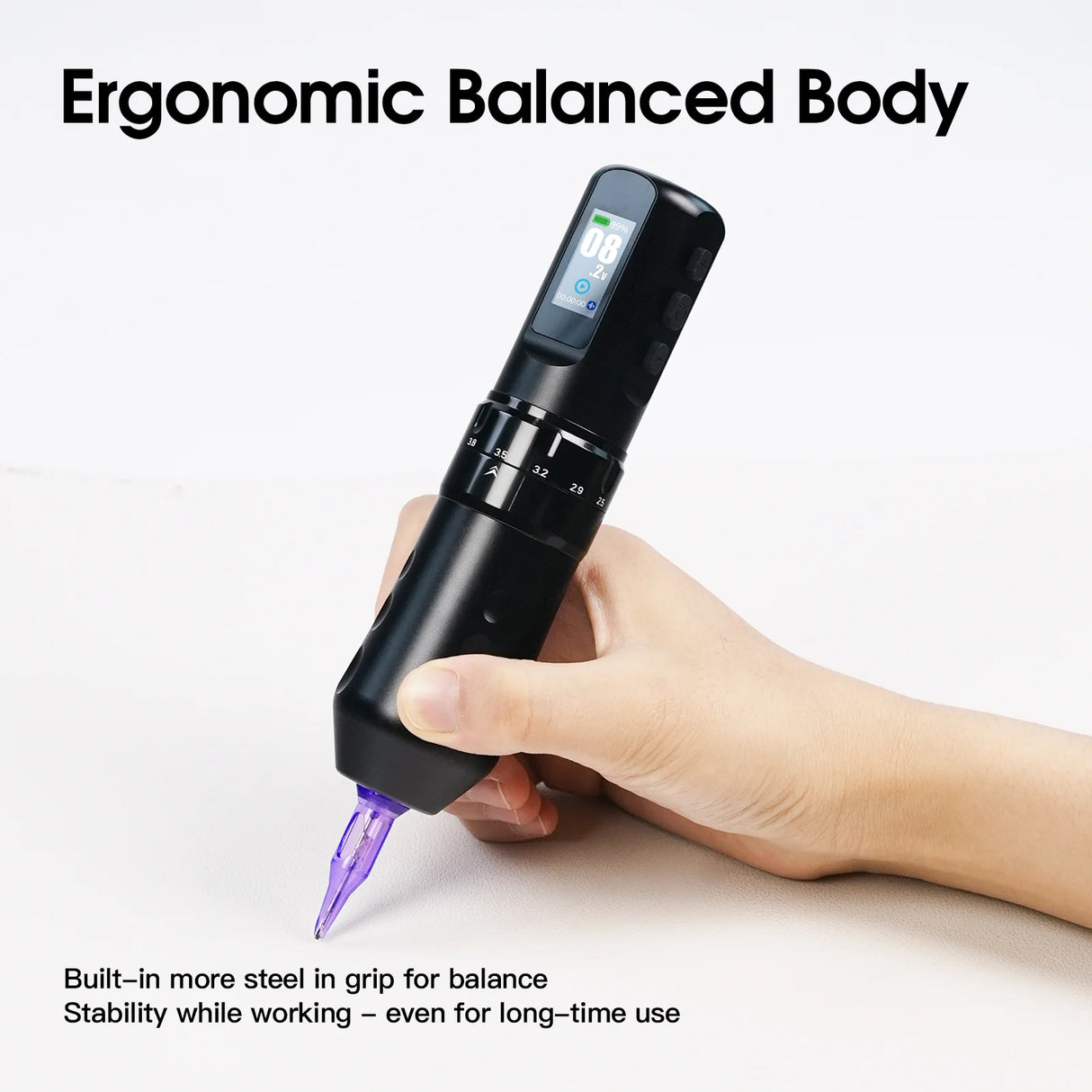 Mast Flip 4 Pro wireless tattoo machine in black with ergonomic design and sleek finish, ideal for professional tattoo artists.