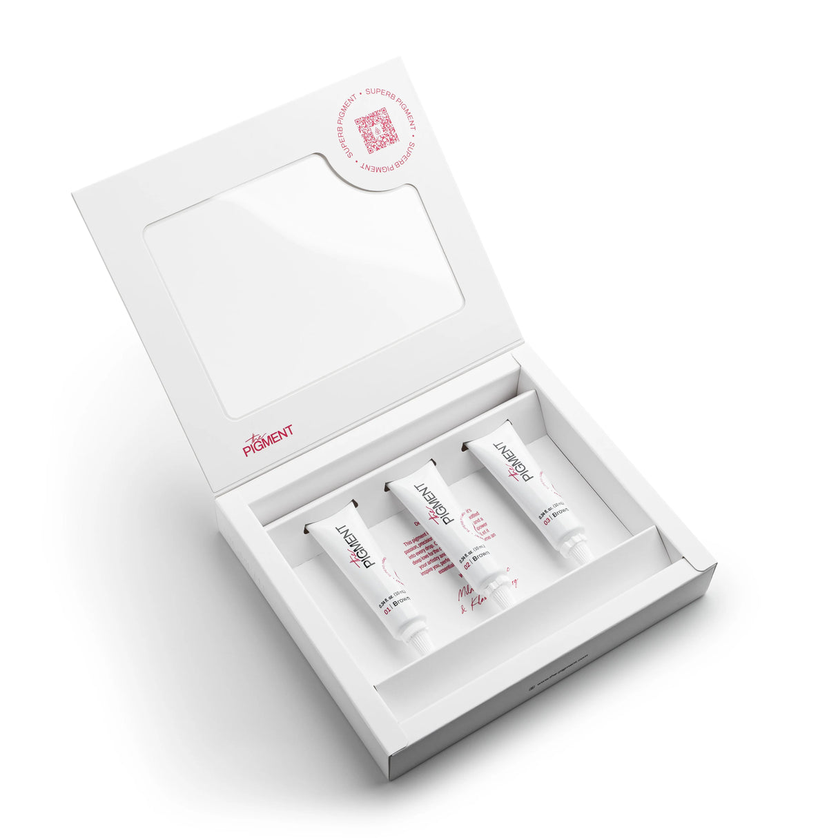 The Pigment Microblading Pigments Collection with three 10ml bottles of natural and vibrant tattoo pigments from The Pigment.