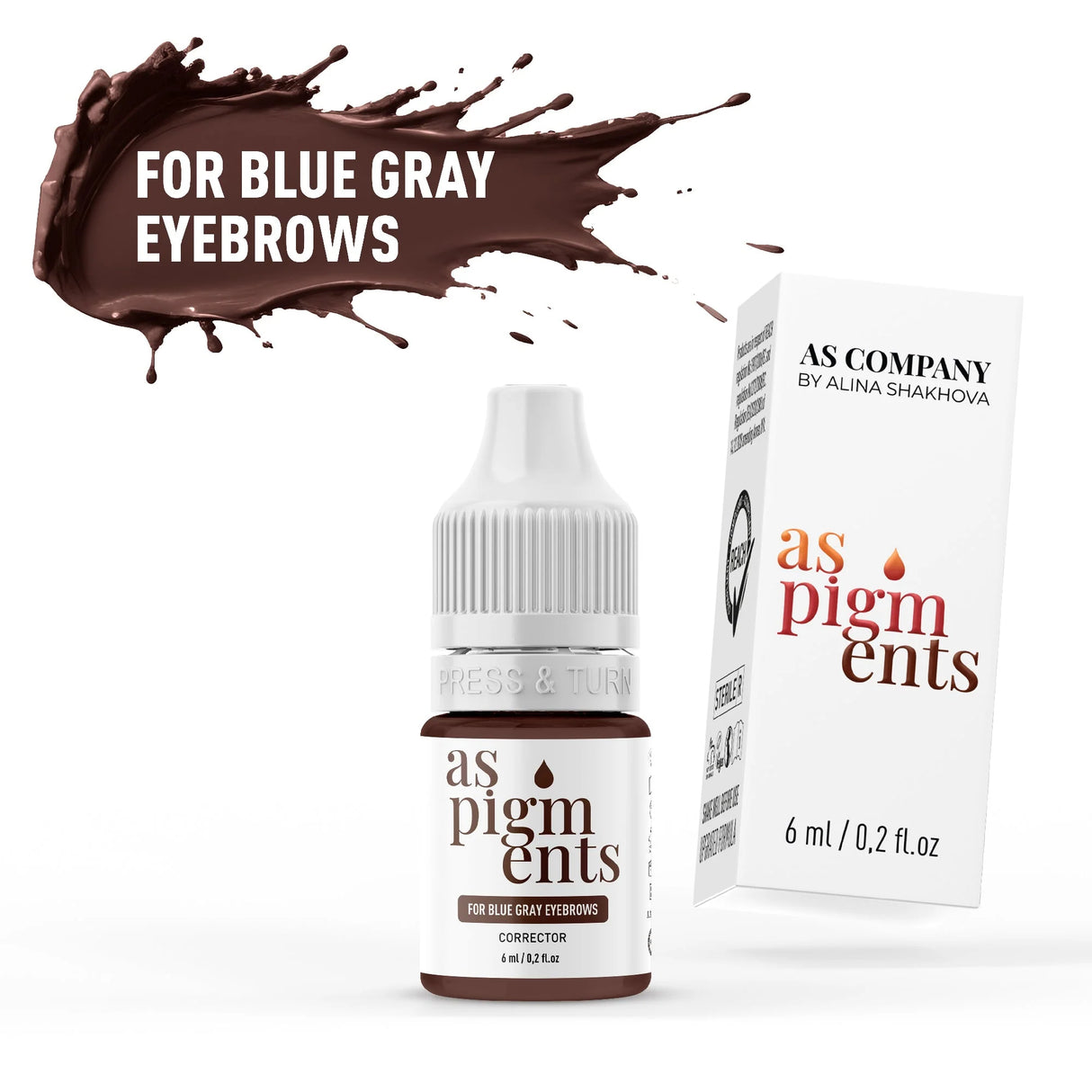 AS COMPANY For Blue Gray Eyebrows / Corrector (AS Pigments) 6/12ml - BVShop