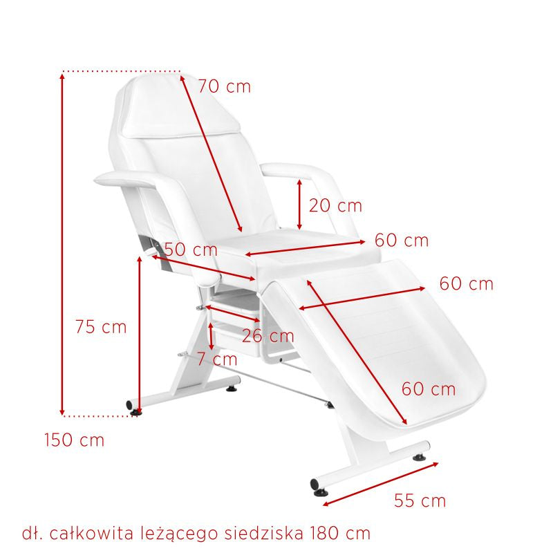 Basic 202 cosmetic chair with trays white - BVShop