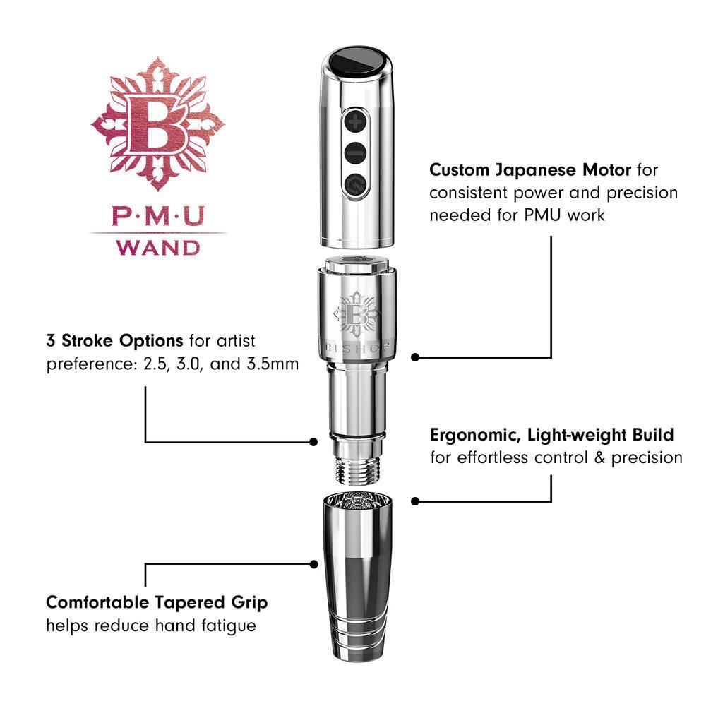 Bishop PMU Wand Hot Pink Wireless Machine Kit Stroke 3.0mm - BVShop