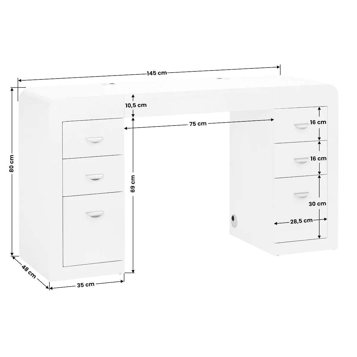 Cosmetic desk 314 white - BVShop