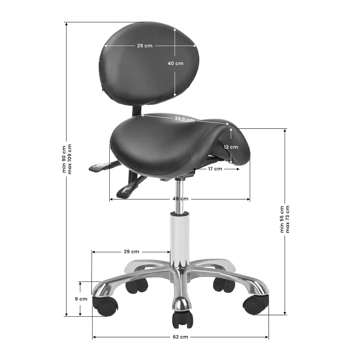 Cosmetic stool 1025 black giovanni - BVShop