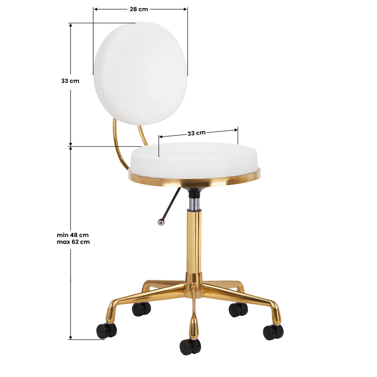 COSMETIC STOOL H5 WHITE GOLD - BVShop