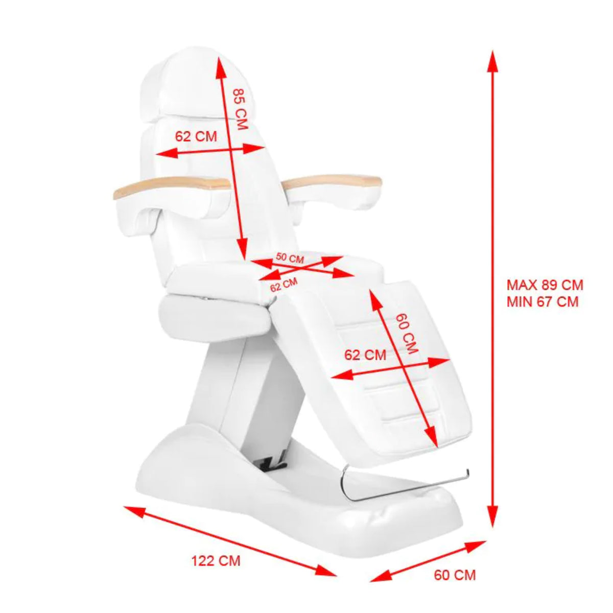 Electric cosmetic chair lux white / beech 3m - BVShop