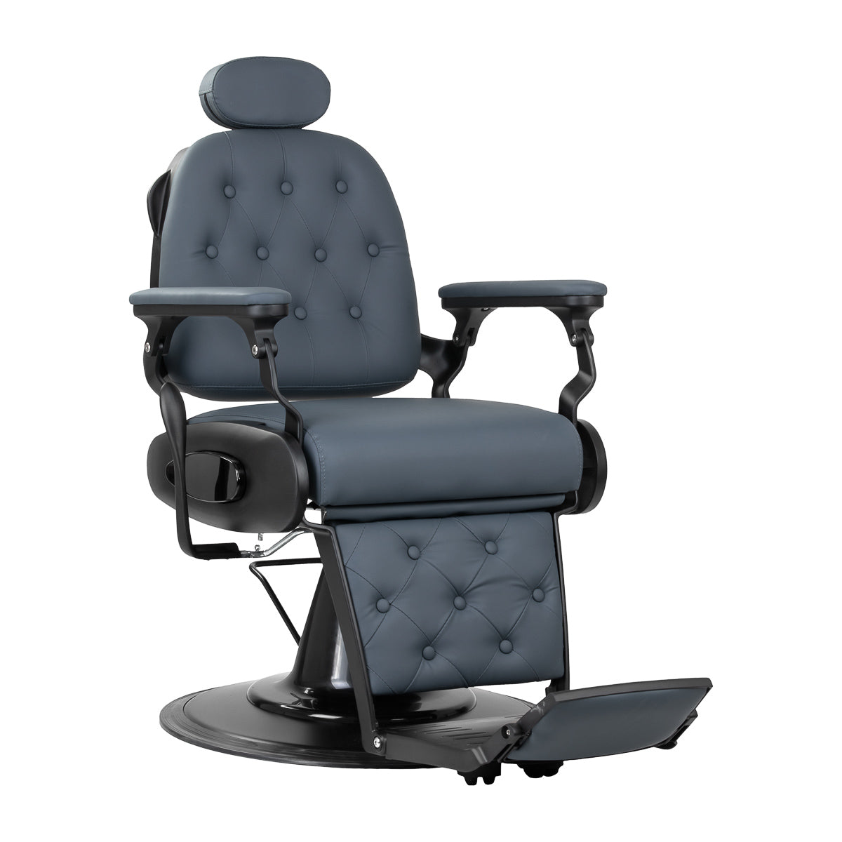 Gabbiano Francesco barber chair in graphite with brushed black frame - BVShop
