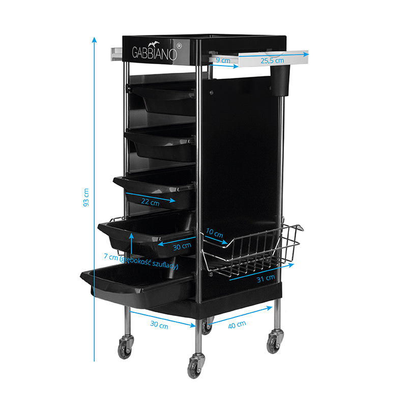Gabbiano fx11e black hairdressing assistant - BVShop
