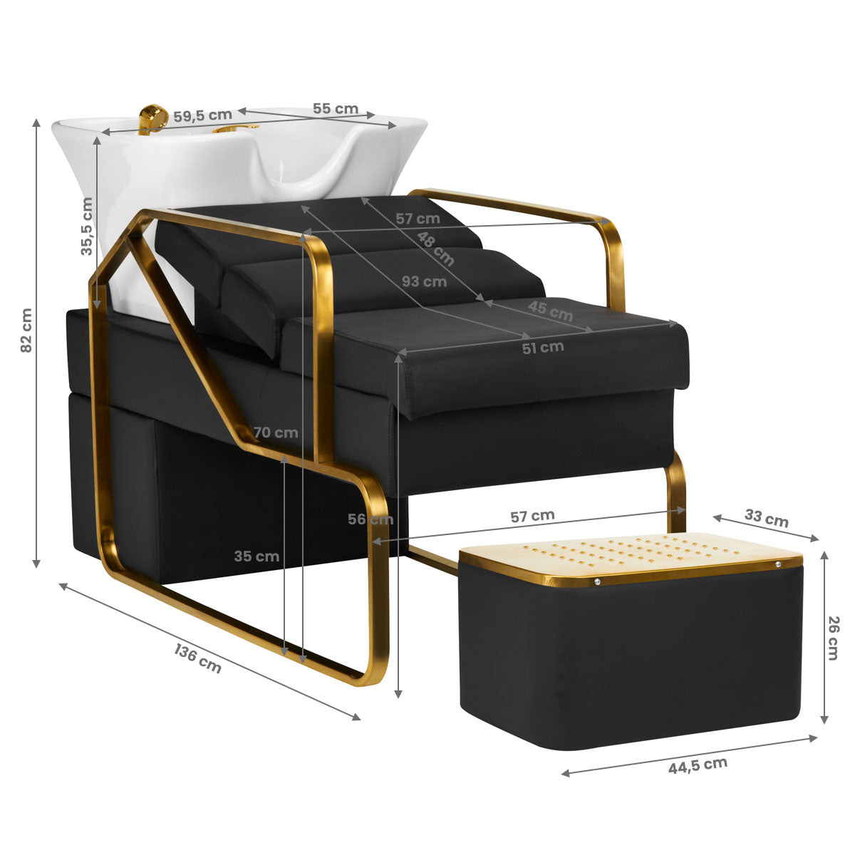 GABBIANO HAIR WASH UNIT EMMA BLACK GOLD - BVShop