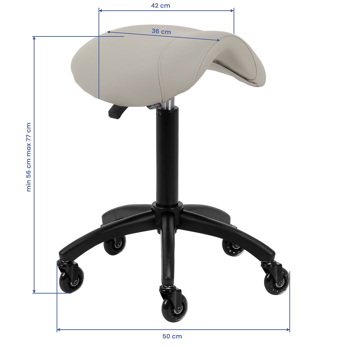 Gabbiano hairdressing stool D032 grey-beige - BVShop
