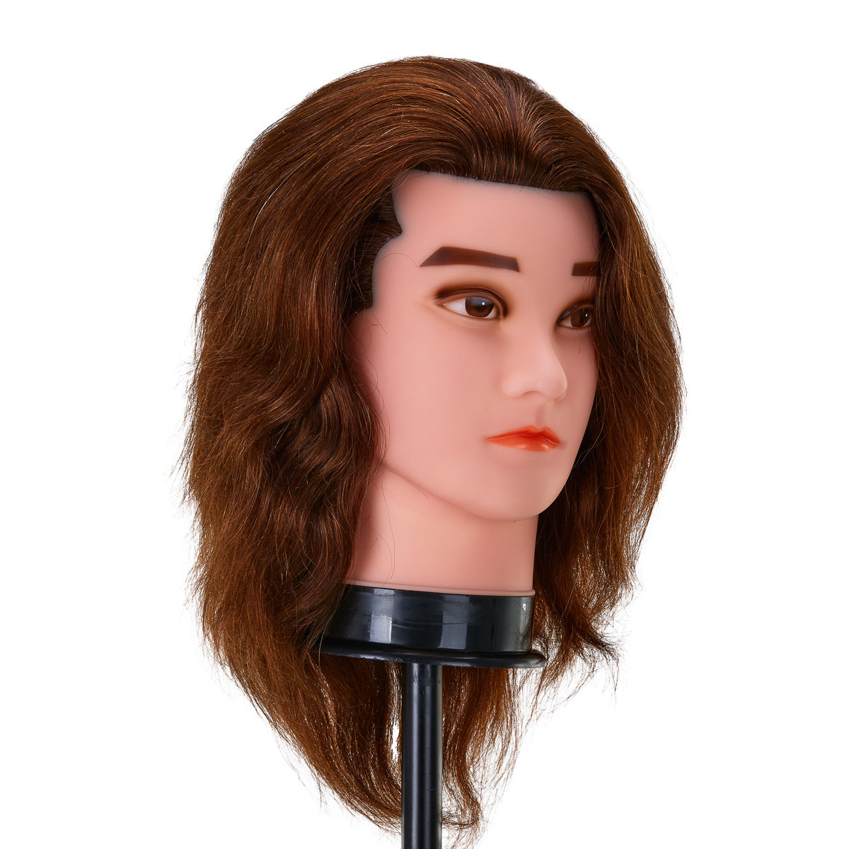 Gabbiano WZ3 hairdressing training head, natural hair, color 4#, length 8" - BVShop