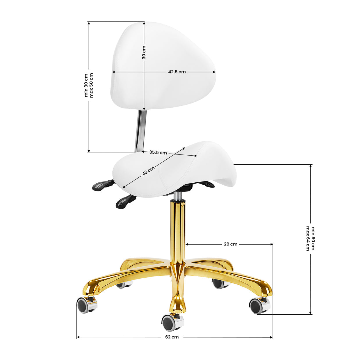 Giovanni cosmetic stool 1004 gold white - BVShop
