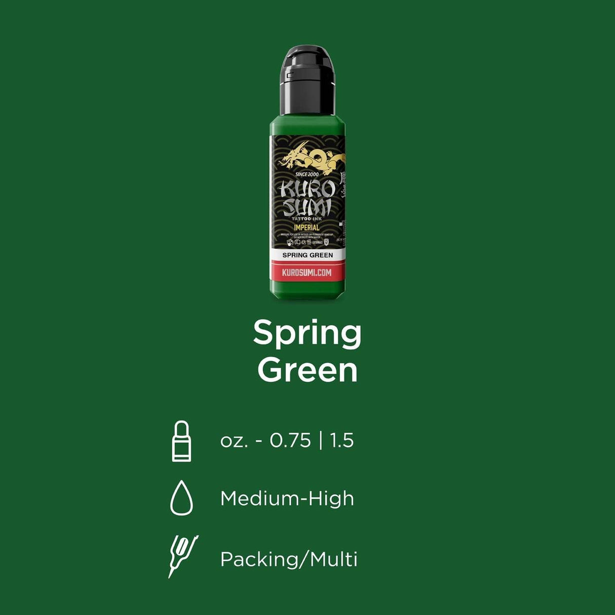 Kuro Sumi Imperial Tattoo Ink Spring Green 44ml - BVShop