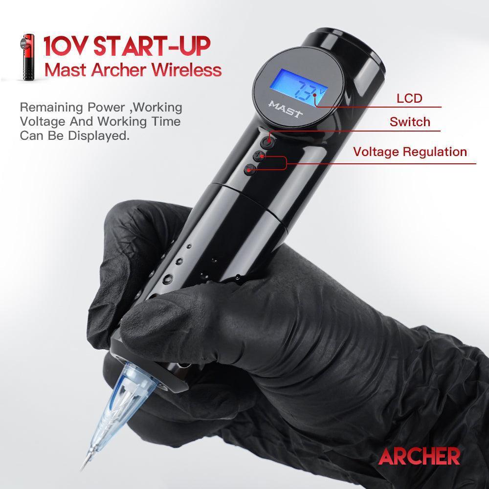 Mast Archer Wireless Tattoo Machine Pen 3.5mm stroke Pink - BVShop