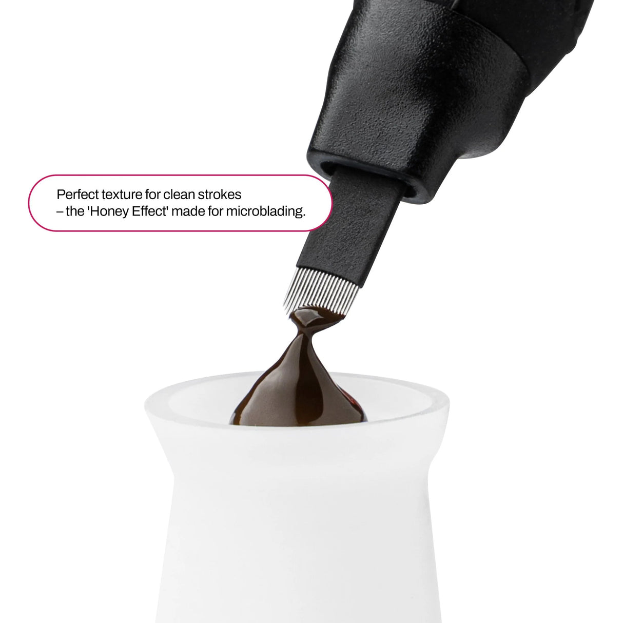 The Pigment Microblading Brown 1 pigment in a 10ml bottle, designed for semi-permanent eyebrow tattooing.