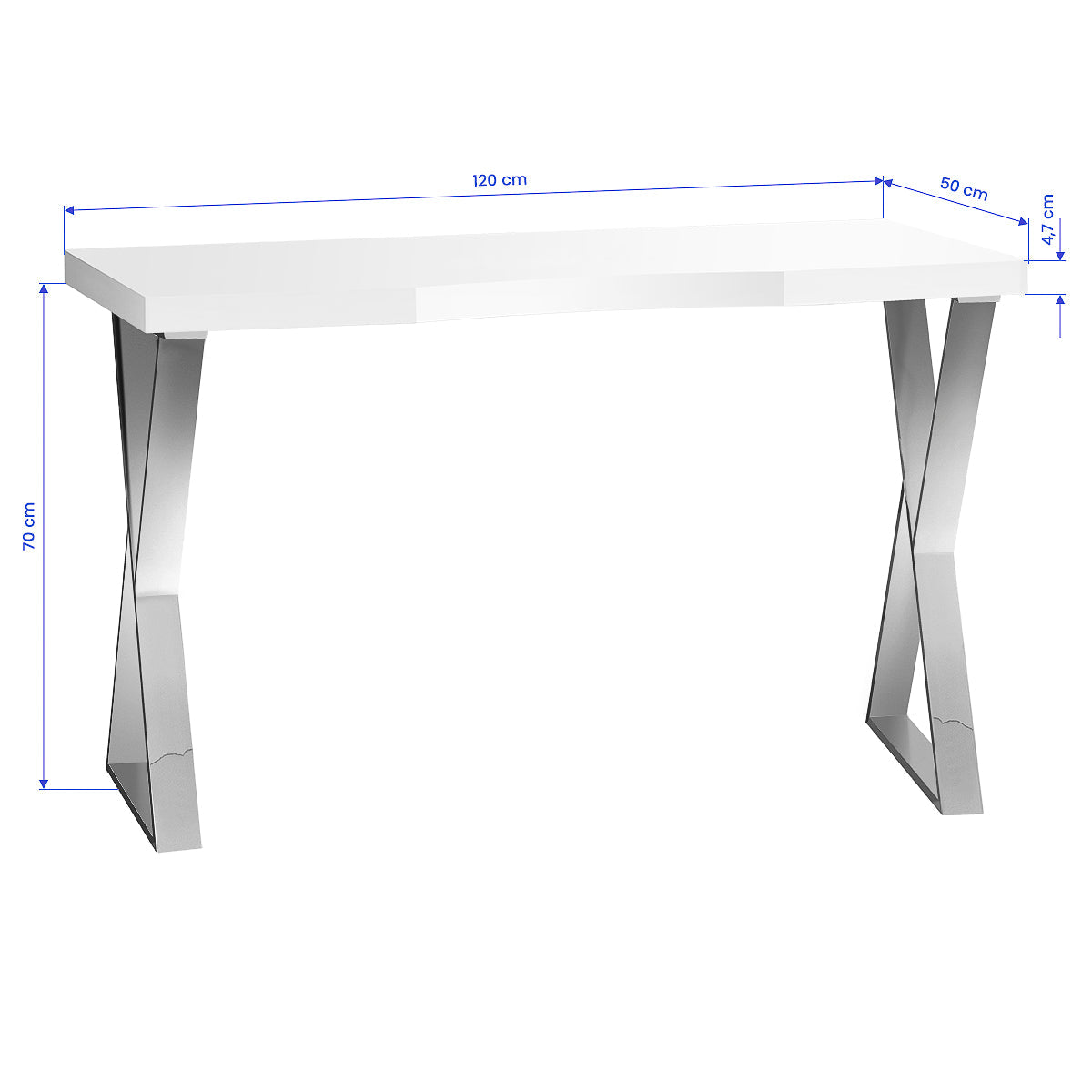 Momo 04-SL Cosmetic Desk with spacious surface and sleek design, featuring multiple drawers for makeup and beauty organization.