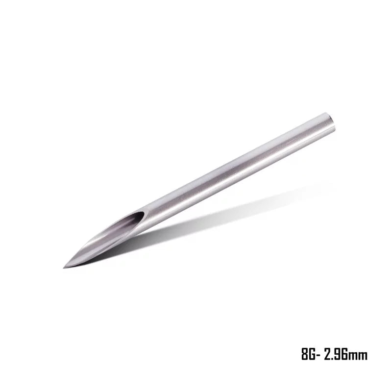 A set of 10 precision straight piercing needles by Killer Ink, designed for professional body piercing procedures.