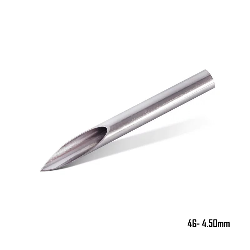Close-up of Killer Ink Precision Straight Piercing Needles arranged neatly, showcasing their fine, sterile needle tips for body piercing.
