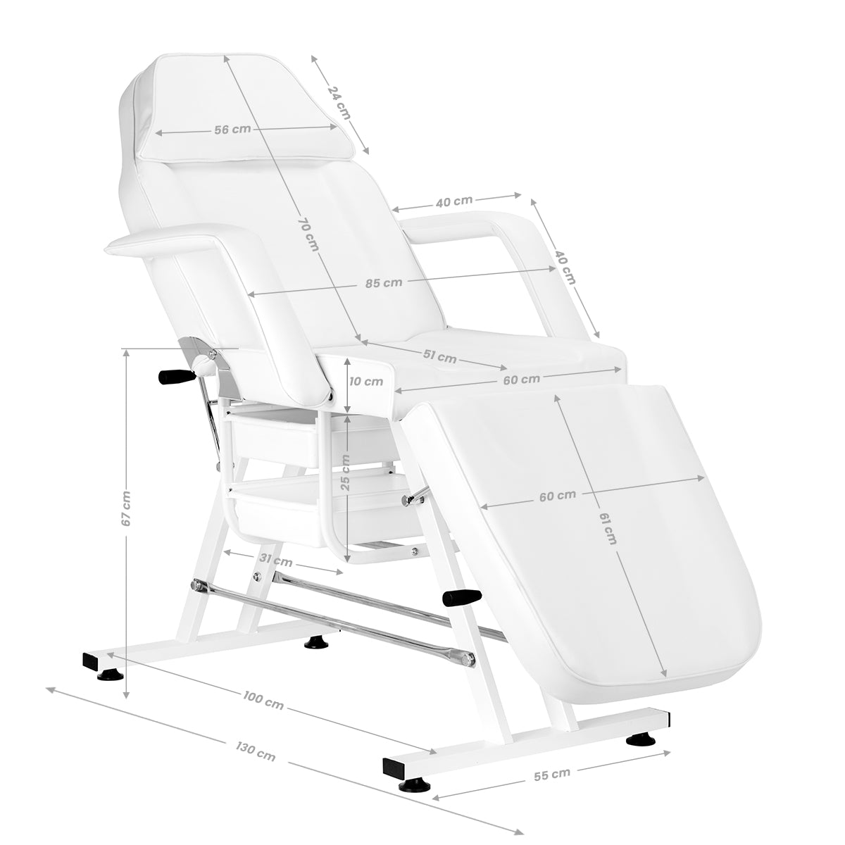 SILLON COSMETIC CHAIR WITH CUVETTES WHITE - BVShop