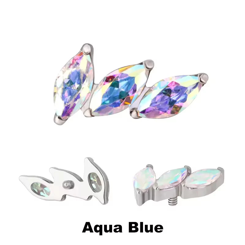 Titanium ring tips with 3 prongs and a curved fan design for nail art, featuring BVShop branding.