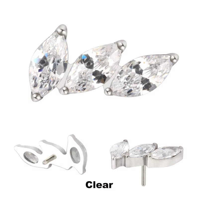 Titanium ring tips with 3-prong curved fan design for precise nail art application, by BVShop.