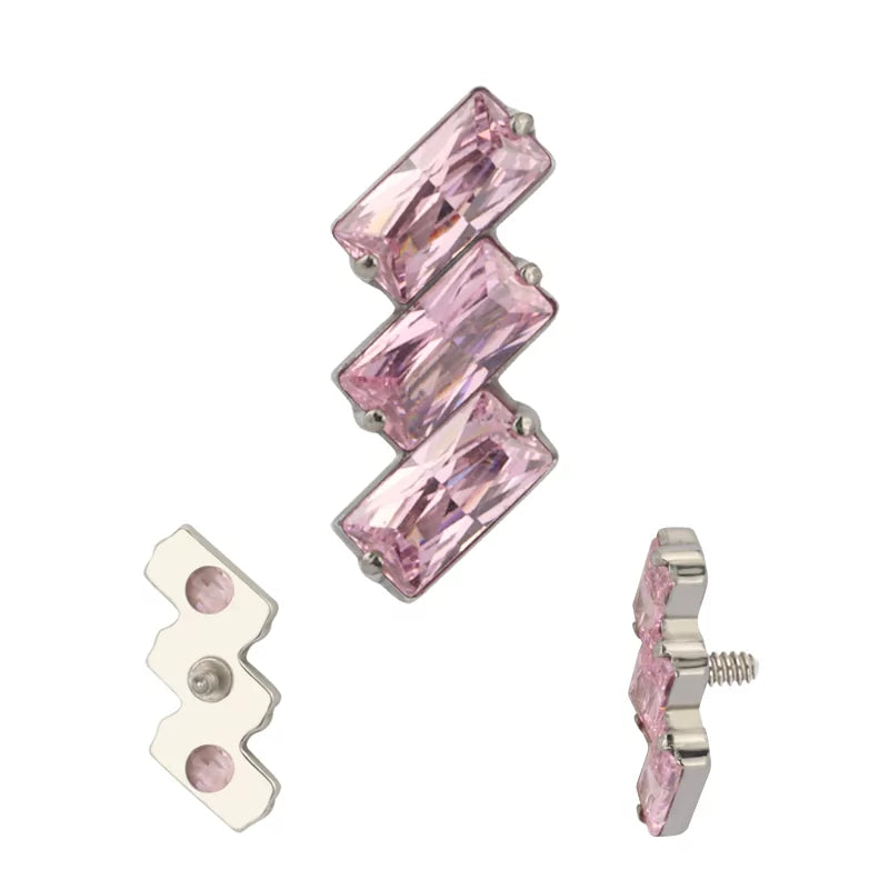 Titanium Ring Tips 3 Rectangle Bezel - BVShop