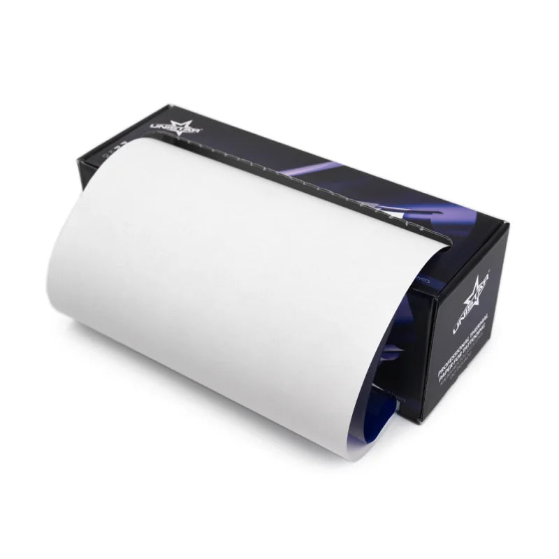 Unistar thermal paper roll 210mm x 30m, white receipt paper for point of sale printers, shown in the image