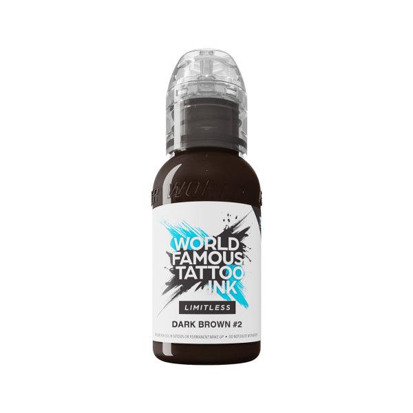 World Famous Limitless Tattoo Ink Dark Brown 2 30ml - BVShop